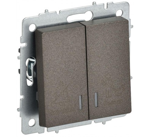 BRITE Выключ. 2-кл. с инд. отел. 10А ВС10-2-9-БрТБ бр.  BR-V20-2-10-K45  IEK