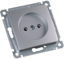 Розетка скрытой установки, одноместная, механизм, цвет серебро  РС16-401-06  HEGEL