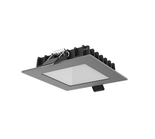 Cветильник светодиодный даунлайт DL-03 квадратный встраиваемый 110*110*25 12W 3000K IP54/IP44 RAL7045 серый мат  V1-R0-H0354-10000-4401230  VARTON