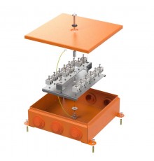 Коробка металлическая огнестойкая 70-0390-FR2.5-32 E15-E120 RAL2004 200x200x65 (4 шт/кор)  70-0390-2004-FR2.5-32  Промрукав