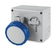 Розетка наружной уст. с механической блокировкой и верхним расположением разъема IP67 32А 2P+E 230В  DIS5053283  DKC