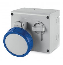 Розетка наружной уст. с механической блокировкой и верхним расположением разъема IP67 32А 2P+E 230В  DIS5053283  DKC