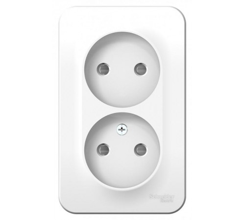 Blanca Белый О/У с изолирующей пластиной Розетка 2-ая без заземления со шторками 16А, 250В  BLNRA001211  SE