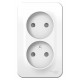 Blanca Белый О/У с изолирующей пластиной Розетка 2-ая без заземления со шторками 16А, 250В  BLNRA001211  SE