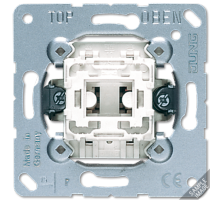 Балансирный выключатель 10 A/ 250 B, однополюсный, пружинные зажимы, возможна подсветка; не подходит к клавишам серии EP; универсальные встраиваемые м