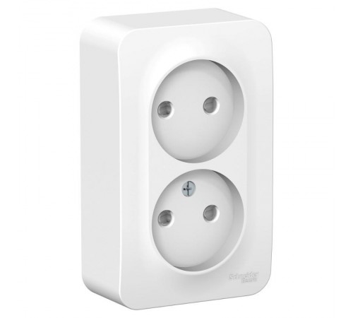 Blanca Белый О/У с изолирующей пластиной Розетка 2-ая без заземления со шторками 16А, 250В  BLNRA001211  SE