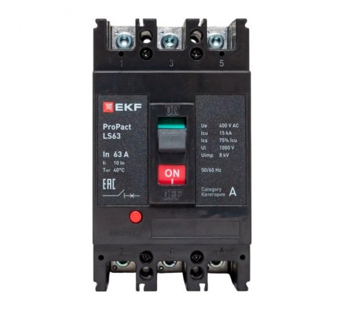 Выключатель автоматический LS63 15кА 3P 63А ProPact  mccb-63-15-3-63-ls  EKF
