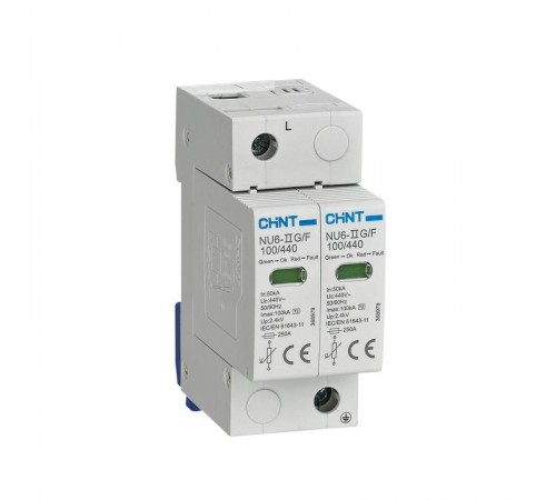 Ограничитель имп. перенапр. NU6-IIG 2Р In=25kA Uc=440B Im=65kA (R)  252530  CHINT
