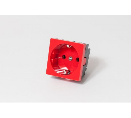 Розетка электрическая 2К+З (красная) без шторок  200009  SPL