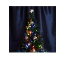 Гирлянда линейная Роса (на плоском проводе) 220V, 100 LED 10м, мультиколор, IP 20,  зеленый шнур шнур 3м, CL581  48630  FERON