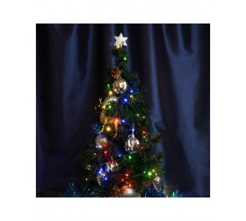 Гирлянда линейная Роса (на плоском проводе) 220V, 200 LED 20м, мультиколор, IP 20,  зеленый шнур шнур 3м, CL582  48633  FERON