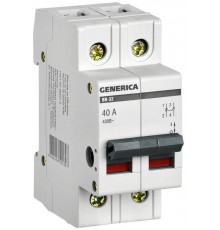 Выключатель нагрузки модульный (мини-рубильник) ВН-32 2Р 40А  MNV15-2-040  GENERICA