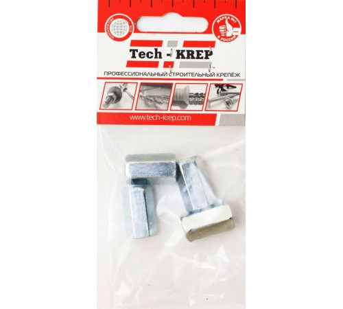 Гайка DIN6334 соединительная оцинк. М8 (4 шт) - пакет ( 0,075 кг)  112283  Tech-KREP