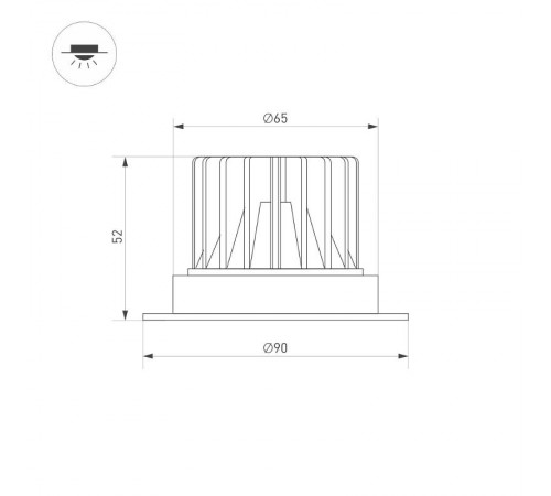 Светильник MS-ATLAS-TRIMLESS-R50-8W Warm3000 (BK, 32deg, 230V) (Arlight, IP20 Металл, 5 лет) 031882  Arlight