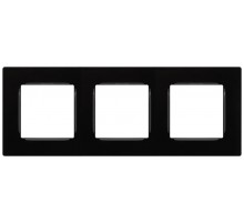 Рамка для розеток и выключателей  Серия 12 12-5203-06 на 3 поста, Классик, чёрный  Б0067694  ЭРА