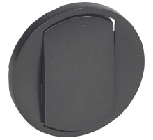 Клавиша одинарная нажимная (кнопка) для выкл-ля/кнопки символ "звонок" пластик кремовый глянцевая IP20 с полем д/мар-ки Gira System 55  067901  GIRA