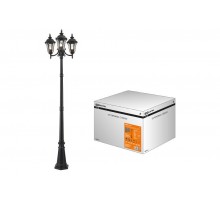 Светильник садово-парковый "Вена" 3х60 Вт, столб, H2300 мм, алюм., прозрачное/черный, Е27  SQ0330-2010  TDM