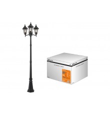 Светильник садово-парковый "Вена" 3х60 Вт, столб, H2300 мм, алюм., прозрачное/черный, Е27  SQ0330-2010  TDM