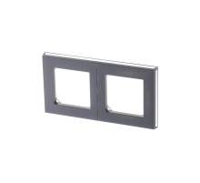 ABB Levit Сталь / дымчатый чёрный Рамка 2-ая  3901H-A05020 69W  2CHH015020A6069  ABB