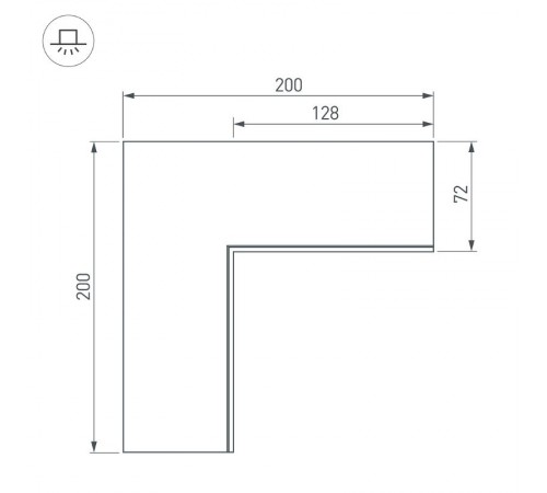 Угол SL-LINIA55-FANTOM внутренний (arlight, Металл)  030130  Arlight