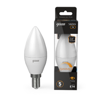 Лампа светодиодная LED 7Вт E14 220В 3000К свеча, диммируемая  103101107-D  Gauss