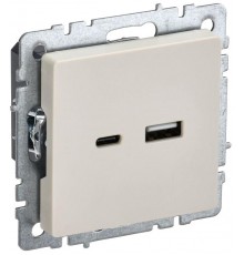 BRITE Розетка USB A+C 18Вт РЮ11-1-БрКр бежевый  BR-U22-018-K10  IEK