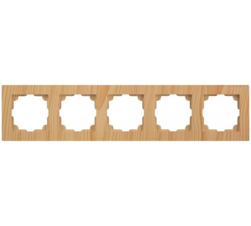 Рамка для розеток и выключателей Intro Accent 6-505-11 на 5 постов, СУ, сосна  Б0063745  Intro