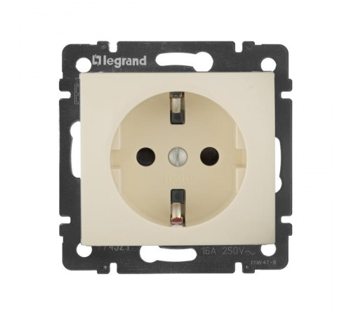 Valena Сл. кость Розетка 1-ая с/з с защитными шторками  774321  Legrand