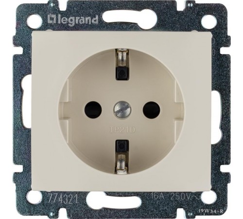 Valena Сл. кость Розетка 1-ая с/з с защитными шторками  774321  Legrand