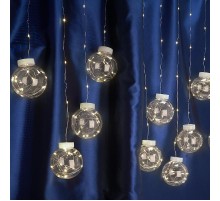Гирлянда "бахрома с шариками" USB 200 LED 5000K, длина 3*0,8м, IP20, сетевой шнур 2м в комплекте , CL592  41642  FERON