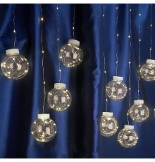 Гирлянда "бахрома с шариками" USB 200 LED 5000K, длина 3*0,8м, IP20, сетевой шнур 2м в комплекте , CL592  41642  FERON