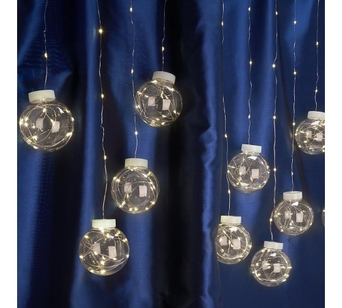 Гирлянда "бахрома с шариками" USB 200 LED 5000K, длина 3*0,8м, IP20, сетевой шнур 2м в комплекте , CL592  41642  FERON
