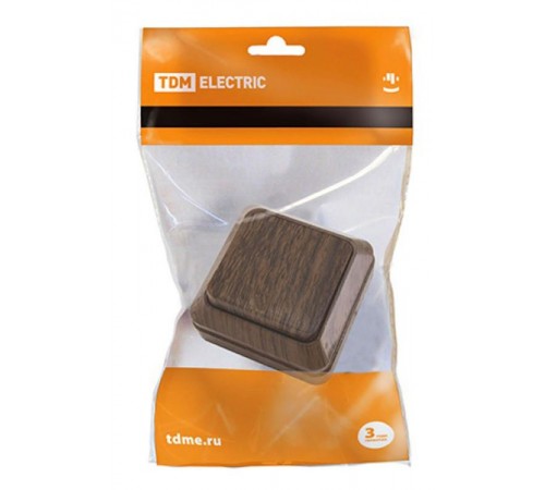 Выключатель 1-кл. открытой установки IP20 10А, бук "Ладога"   SQ1801-0027  TDM