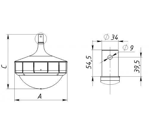 Светильник светодиодный VALLEY UP LED 40W 830 BL OMEGA  4855000020  Световые Технологии