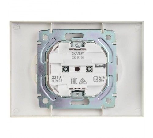 SKANDY Розетка 2-местная без з/к/ш 10А в сб. SK-R10B бежевый  SK-R20-10-K10-F  IEK
