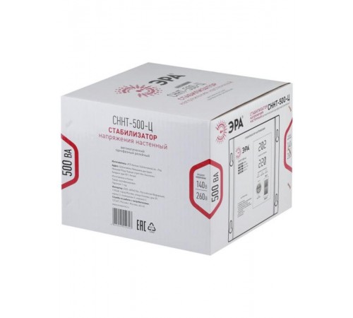 Стабилизатор напряжения СННТ-500-Ц   настенный, ц.д., 140-260В/220/В, 500ВА (4/72) Б0020165  ЭРА