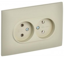 SKANDY Розетка 2-местная без з/к/ш 10А в сб. SK-R10B бежевый  SK-R20-10-K10-F  IEK