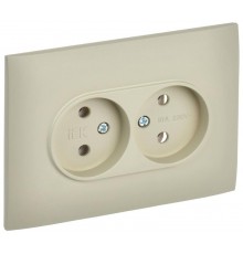 SKANDY Розетка 2-местная без з/к/ш 10А в сб. SK-R10B бежевый  SK-R20-10-K10-F  IEK