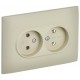 SKANDY Розетка 2-местная без з/к/ш 10А в сб. SK-R10B бежевый  SK-R20-10-K10-F  IEK