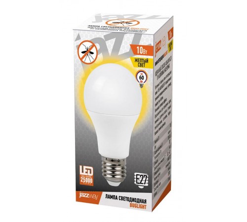 Лампа светодиодная антимоскитная Спец. PLED-A60 BUGLIGHT 10w Yellow E27  .5008960  Jazzway