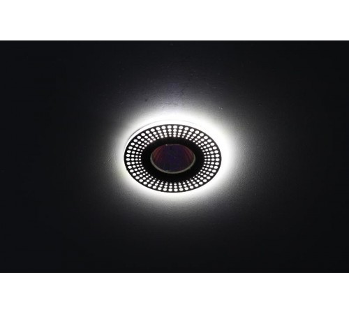 Светильник точечный встраиваемый DK LD41 WH/BK декор cо светодиодной подсветкой MR16, белый/черный  Б0037383  ЭРА