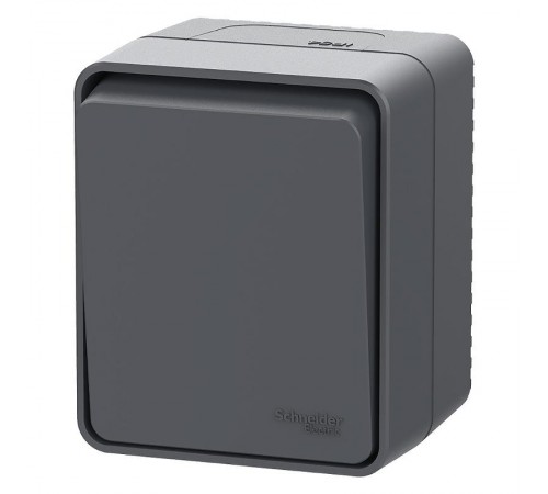 AtlasDesign Profi54 Антрацит О/У Выключатель 1-клавишный кнопочный 10 АХ  ATN544015  SE