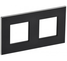 SKANDY Рамка 2-местная SK-F32Bl металл черный   SK-M22-M-K02  IEK