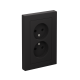 AtlasDesign Карбон Розетка без заземления двойная, 16А, (в сборе с рамкой)  ATN001020  SE