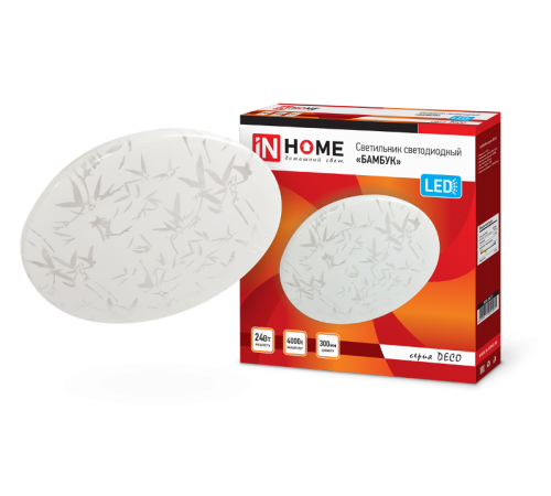 Светильник светодиодный серии DECO 24Вт 230В 4000К 1560лм 300х55мм БАМБУК  4690612021911  IN HOME