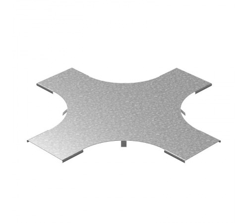 Крышка к разветвителю крестообразному плавному универсальному к лотку 100 радиус 200 мм, толщ. 1,2 мм, Сендзимир цинк  КХТРП-100-1,2-R200-СЦ  Ostec