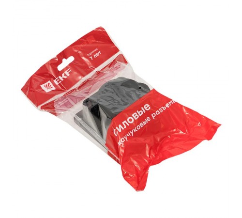 Розетка настенная с защитной крышкой каучуковая 230В 2P+PE 16A IP44 EKF PROxima  RPS-014-16-230-44  EKF