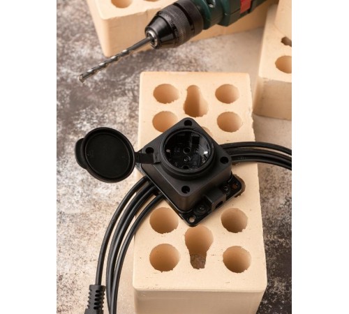 Розетка настенная с защитной крышкой каучуковая 230В 2P+PE 16A IP44 EKF PROxima  RPS-014-16-230-44  EKF