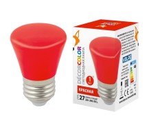 Лампа светодиодная LED-D45-1W/RED/E27/FR/С BELL декоративная LED. "Колокольчик", матовая. Цвет красный  UL-00005638  Volpe