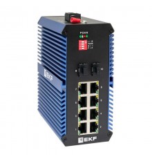 Промышленный неуправляемый коммутатор U-2GX/SFP-8GTP, 2 порта 1000Base-X SFP, 8 портов 10/100/1000Base-T(X) RJ45 c PoE, монтаж на динрейку TSX TSX-U-